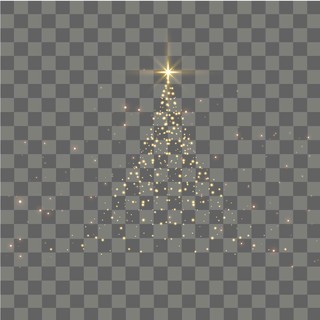 金色圣诞树形状光效素材